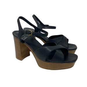 Jeffrey Campbell Black Seraphina Ankle Strap Platform Sandal Size 9